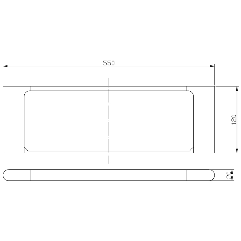 Buy Gun Metal Cora Round Cornered Rectangle Shelf Online | AUSLux